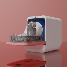 BOB Mini mašina za pranje sudova - roza - Slika 3