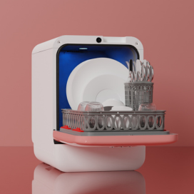 BOB Mini mašina za pranje sudova - roza - Slika 4