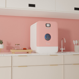 BOB Mini mašina za pranje sudova - roza - Slika 6